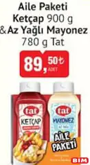 TAT AİLE PAKETİ KETÇAP 900 G & AZ YAĞLI MAYONEZ 780 G
